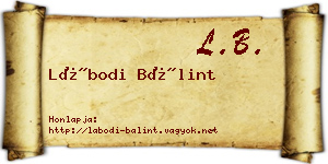 Lábodi Bálint névjegykártya
